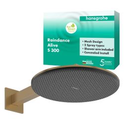 Hansgrohe Raindance Alive S Kopfbrause 300mm, 6,6l/min, 2jet EcoSmart, Brausearm, B... HANSGROHE-24541140 4059625449417 (Abb. 1)