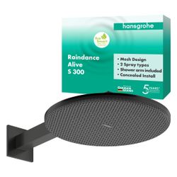 Hansgrohe Raindance Alive S Kopfbrause 300mm, 6,6l/min, 2jet EcoSmart, Brausearm, B... HANSGROHE-24541340 4059625568248 (Abb. 1)