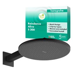 Hansgrohe Raindance Alive S Kopfbrause 300mm, 6,6l/min, 2jet EcoSmart, Brausearm, M... HANSGROHE-24541670 4059625449394 (Abb. 1)
