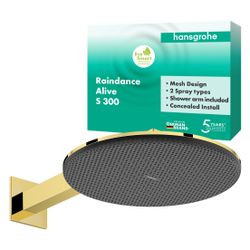 Hansgrohe Raindance Alive S Kopfbrause 300mm, 6,6l/min, 2jet EcoSmart, Brausearm, P... HANSGROHE-24541990 4059625568231 (Abb. 1)