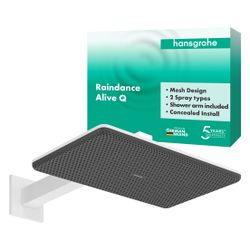 Hansgrohe Raindance Alive Q Kopfbrause, 10,1l/min, 210x340mm, 2jet, Brausearm, Matt... HANSGROHE-24550700 4059625449448 (Abb. 1)