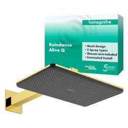 Hansgrohe Raindance Alive Q Kopfbrause, 10,1l/min, 210x340mm, 2jet, Brausearm, Poli... HANSGROHE-24550990 4059625568217 (Abb. 1)