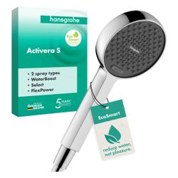Hansgrohe Activera Select S Handbrause 2jet, 95mm, EcoSmart, Booster, Chrom... HANSGROHE-28035000 4059625610275 (Abb. 1)