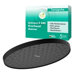 Hansgrohe Activera S Kopfbrause 1jet, 240mm, EcoSmart, FlexPower, Mattschwarz... HANSGROHE-28056670 4059625589311 (Abb. 1)