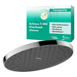 Hansgrohe Activera S Kopfbrause 1jet, 240mm, EcoSmartPlus, FlexPower, Chrom... HANSGROHE-28057000 4059625618196 (Abb. 1)