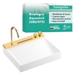 Hansgrohe Aufsatzwaschtisch Avalegra AquaUnit, 580x475x100mm, Armatur, Polished Gol... HANSGROHE-22472990 4059625626436 (Abb. 1)