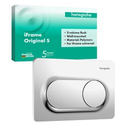 Hansgrohe iFrame Original S Betätigungsplatte für 2-Mengen-Spülung, Kunststoff, mec... HANSGROHE-66002000 4059625610770 (Abb. 1)