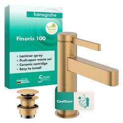Hansgrohe Finoris Einhebel-Waschtischmischer 100mm, 5l/min, CoolStart, Push-Open Ab... HANSGROHE-76012140 4059625751343 (Abb. 1)