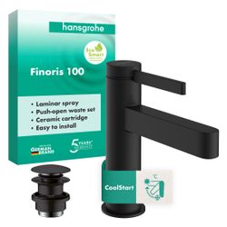 Hansgrohe Finoris Einhebel-Waschtischmischer 100mm, 5l/min, CoolStart, Push-Open Ab... HANSGROHE-76012670 4059625751329 (Abb. 1)