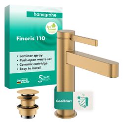 Hansgrohe Finoris Einhebel-Waschtischmischer 110mm, 5l/min, CoolStart, Push-Open Ab... HANSGROHE-76024140 4059625751251 (Abb. 1)