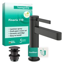 Hansgrohe Finoris Einhebel-Waschtischmischer 110mm, 5l/min, CoolStart, Push-Open Ab... HANSGROHE-76024340 4059625751244 (Abb. 1)