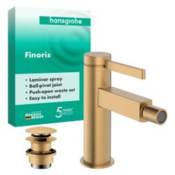 Hansgrohe Finoris Einhebel-Bidetmischer, 7,5l/min, Push-Open Ablaufgarnitur, Brushe... HANSGROHE-76200140 4059625751633 (Abb. 1)