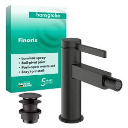 Hansgrohe Finoris Einhebel-Bidetmischer, 7,5l/min, Push-Open Ablaufgarnitur, Brushe... HANSGROHE-76200340 4059625751626 (Abb. 1)