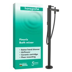 Hansgrohe Finoris Einhebel-Wannenmischer bodenstehend, 20,6l/min, Brushed Black Chr... HANSGROHE-76445340 4059625751824 (Abb. 1)