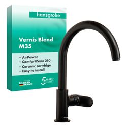 hansgrohe Vernis Blend M35 Einhebel-Küchenmischer 210mm 11,1l/min 1jet, Mattschwarz... HANSGROHE-71870670 4059625325698 (Abb. 1)
