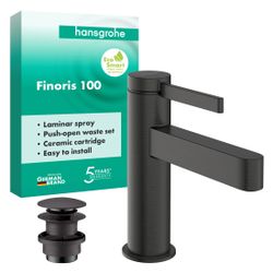 Hansgrohe Finoris Einhebel-Waschtischmischer 100mm, 5l/min, Push-Open Ablaufgarnitu... HANSGROHE-76010340 4059625813386 (Abb. 1)