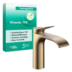 Hansgrohe Vivenis Einhebel-Waschtischmischer 110mm, 5l/min, ohne Ablaufgarnitur, Br... HANSGROHE-75022140 4059625801192 (Abb. 1)