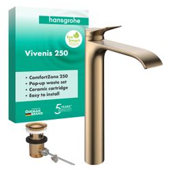Hansgrohe Vivenis Einhebel-Waschtischmischer 250mm, 5l/min, für Aufsatzwaschtische,... HANSGROHE-75040140 4059625801178 (Abb. 1)