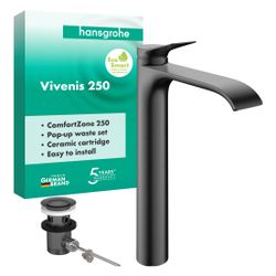 Hansgrohe Vivenis Einhebel-Waschtischmischer 250mm, 5l/min, für AWT, Zugstangen-Abl... HANSGROHE-75040340 4059625801161 (Abb. 1)