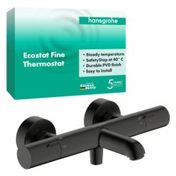 Hansgrohe Ecostat Fine Wannenthermostat Aufputz, 20l/min, Brushed Black Chrome... HANSGROHE-13325340 4059625814659 (Abb. 1)