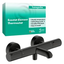 Hansgrohe Ecostat Element Wannenthermostat Aufputz, 20l/min, Brushed Black Chrome... HANSGROHE-13347340 4059625814833 (Abb. 1)