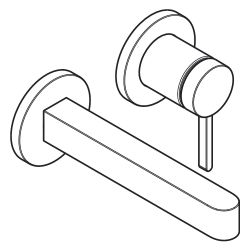 hansgrohe Finoris 2-Loch Waschtischmischer Unterputz 5l/min, Chrom, F-Set kurzer Au... HANSGROHE-76051000 4059625337820 (Abb. 1)
