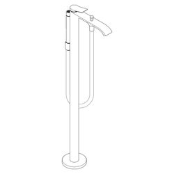 Hansgrohe Vivenis Einhebel-Wannenmischer bodenstehend, 21,3l/min, Brushed Black Chr... HANSGROHE-75445340 4059625555507 (Abb. 1)