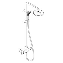 hansgrohe Vernis Blend Showerpipe 200mm 1jet 15,2l/min mit Thermostat, Chrom... HANSGROHE-26276000 4059625314760 (Abb. 1)