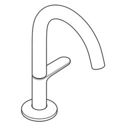 Hansgrohe AXOR One Waschtischmischer Select 140mm, 5l/min, Push-Open Ablaufgarnitur... HANSGROHE-48010820 4059625370537 (Abb. 1)