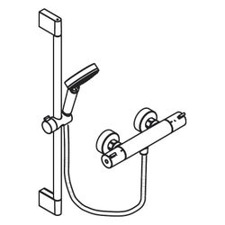 hansgrohe Crometta Brausesystem Aufputz Vario mit Ecostat 1001 CL Thermostat, Braus... HANSGROHE-27813400 4011097803272 (Abb. 1)