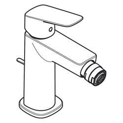 hansgrohe Logis Einhebel-Bidetmischer 110mm 5l/min Fine, Mattschwarz mit Zugstangen... HANSGROHE-71201670 4059625462072 (Abb. 1)