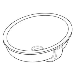 hansgrohe Xuniva D Unterbauwaschtisch 450x350mm ohne Hahnloch mit Überlauf, Weiß... HANSGROHE-60152450 4059625475164 (Abb. 1)