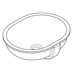hansgrohe Xuniva U Unterbauwaschtisch 450x350mm ohne Hahnloch mit Überlauf, SmartCl... HANSGROHE-61050450 4059625475218 (Abb. 1)