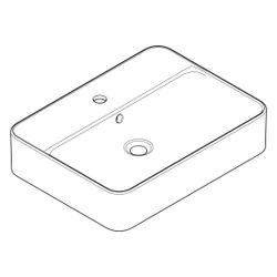 hansgrohe Xuniva Q Aufsatzwaschtisch 600x450mm mit Hahnloch und Überlauf, Weiß... HANSGROHE-60172450 4059625475843 (Abb. 1)