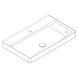 hansgrohe Xelu Q Waschtisch mit Ablage rechts 800x480mm mit 2 Hahnlöchern ohne Über... HANSGROHE-61025450 4059625413982 (Abb. 1)