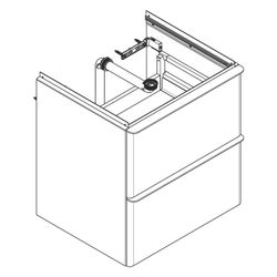 Hansgrohe Xelu Q Waschtischunterschrank Nussbaum Dunkel 580x475mm, Griff Mattweiß m... HANSGROHE-54026700 4059625455555 (Abb. 1)