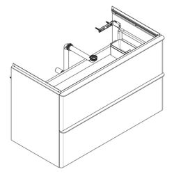 Hansgrohe Xelu Q Waschtischunterschrank Nussbaum Dunkel 980x475mm, Griff Mattweiß m... HANSGROHE-54034700 4059625455814 (Abb. 1)