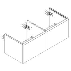 Hansgrohe Xelu Q Waschtischunterschrank Weiß Hochglanz 1360x550mm, 2 SK für Konsole... HANSGROHE-54066700 4059625456354 (Abb. 1)