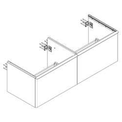 Hansgrohe Xelu Q Waschtischunterschrank Nussbaum Dunkel 1560x550mm, Griff Mattweiß ... HANSGROHE-54073700 4059625456545 (Abb. 1)