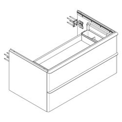 Hansgrohe Xelu Q Waschtischunterschrank Diamantgrau Matt 980x550mm, Griff Mattweiß ... HANSGROHE-54079700 4059625456767 (Abb. 1)