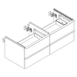 Hansgrohe Xelu Q Waschtischunterschrank Eiche Natur 1360x550mm, 4 SK für Konsole, G... HANSGROHE-54088000 4059625456910 (Abb. 1)