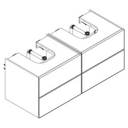Hansgrohe Xevolos E Waschtischunterschrank Mattweiß 1370x550mm, 4 SK für Konsole, 2... HANSGROHE-54196660 4059625634387 (Abb. 1)
