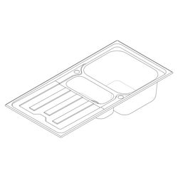 Hansgrohe Einbauspüle S44 S440-A517 100342x145mm, Abtropffläche, automatischer Garn... HANSGROHE-43366800 4059625514399 (Abb. 1)