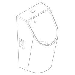 Hansgrohe EluPura Original S Urinal, Zulauf von oben, Ablauf nach unten/hinten spül... HANSGROHE-62049450 4059625536469 (Abb. 1)