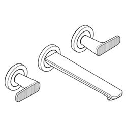 Hansgrohe AXOR Waschtischarmatur Citterio C 3-Loch UP, Wandmontage, Auslauf 195mm, ... HANSGROHE-49071990 4059625559178 (Abb. 1)