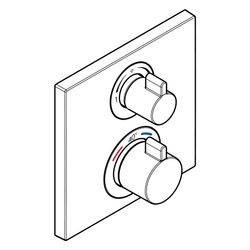 hansgrohe Ecostat Square Thermostat Unterputz Chrom 29l/min für 2 Verbraucher... HANSGROHE-15714000 4059625028735 (Abb. 1)