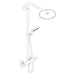 Hansgrohe Raindance S Showerpipe Duschsystem 240mm, 1jet PowderRain EcoSmartPlus, T... HANSGROHE-28825140 4059625602690 (Abb. 1)