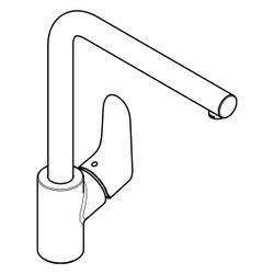 hansgrohe Focus M41 Einhebel-Küchenmischer 280mm 12l/min 1jet, Chrom... HANSGROHE-31817000 4011097718194 (Abb. 1)
