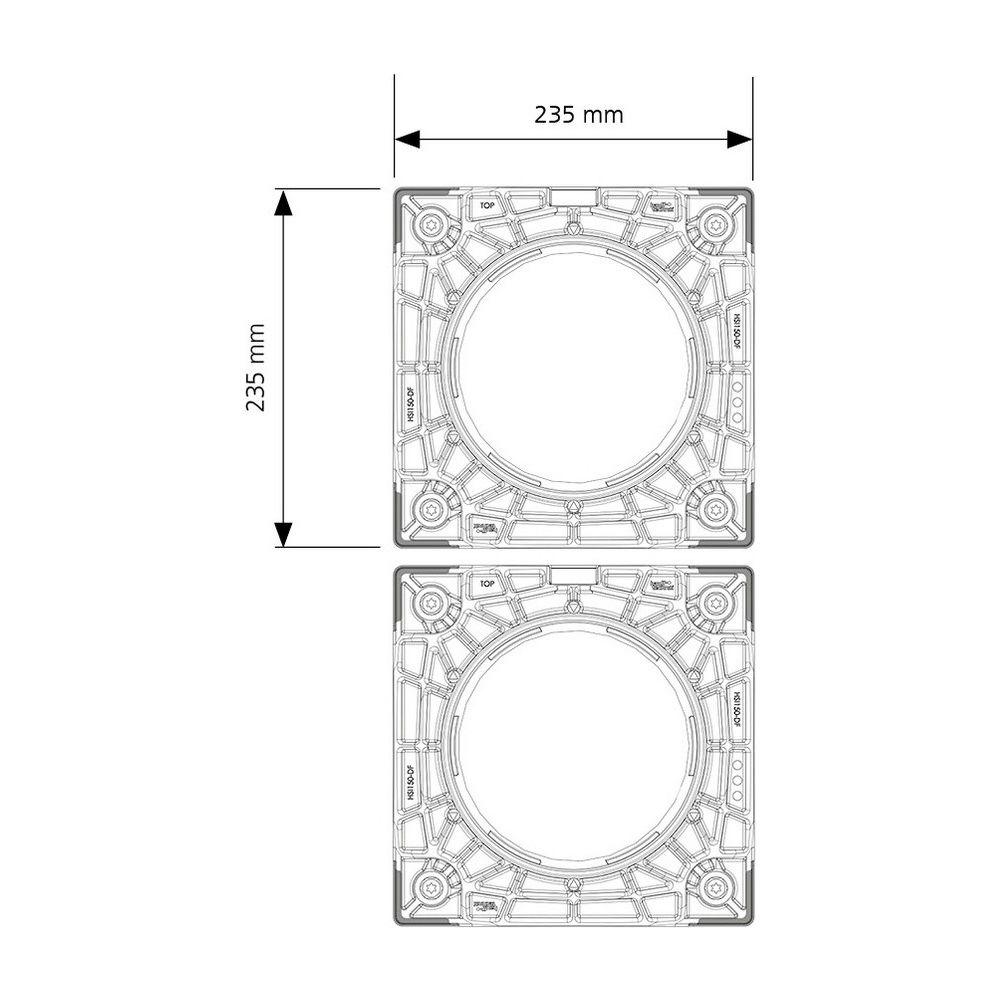Hauff-Technik Kunststoffflansch HSI150 DFK, 235x235mm, Kernbohrung max. 150mm, Glasfa... HAUFF-2118010020 4052487156264 (Abb. 6)