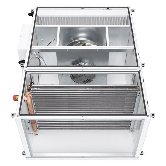 Helios ALB EC 80/50 WW Außenluft-Box mit WW-Heizregister und Luftfilter rechteckig, 1,91kW, 6200m3/h, 3-PH 400V